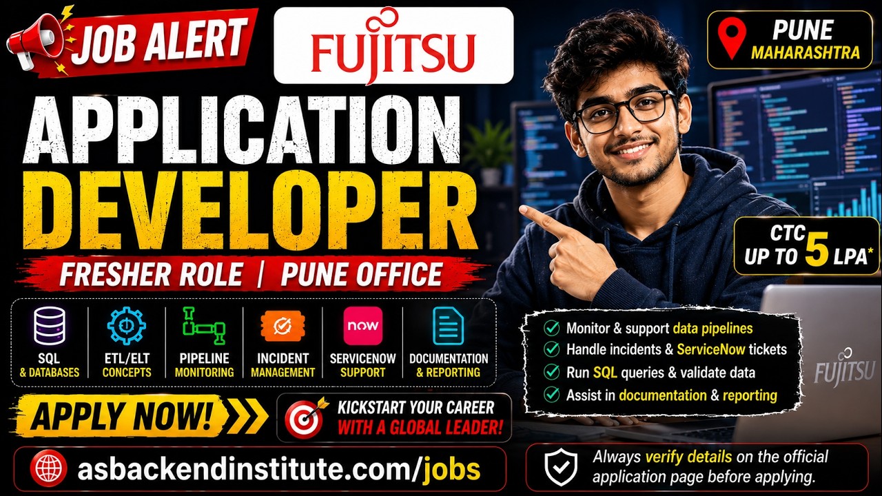 Fujitsu Hiring 2026 🚨 | Application Developer | Freshers Can Apply | ₹5 LPA | Pune