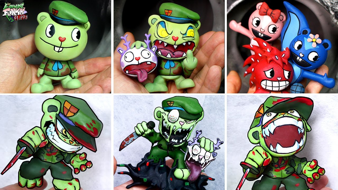 Making VS Flippy & Fliqpy Sculptures FRIDAY NIGHT FUNKIN' Happy Tree Friends-12
