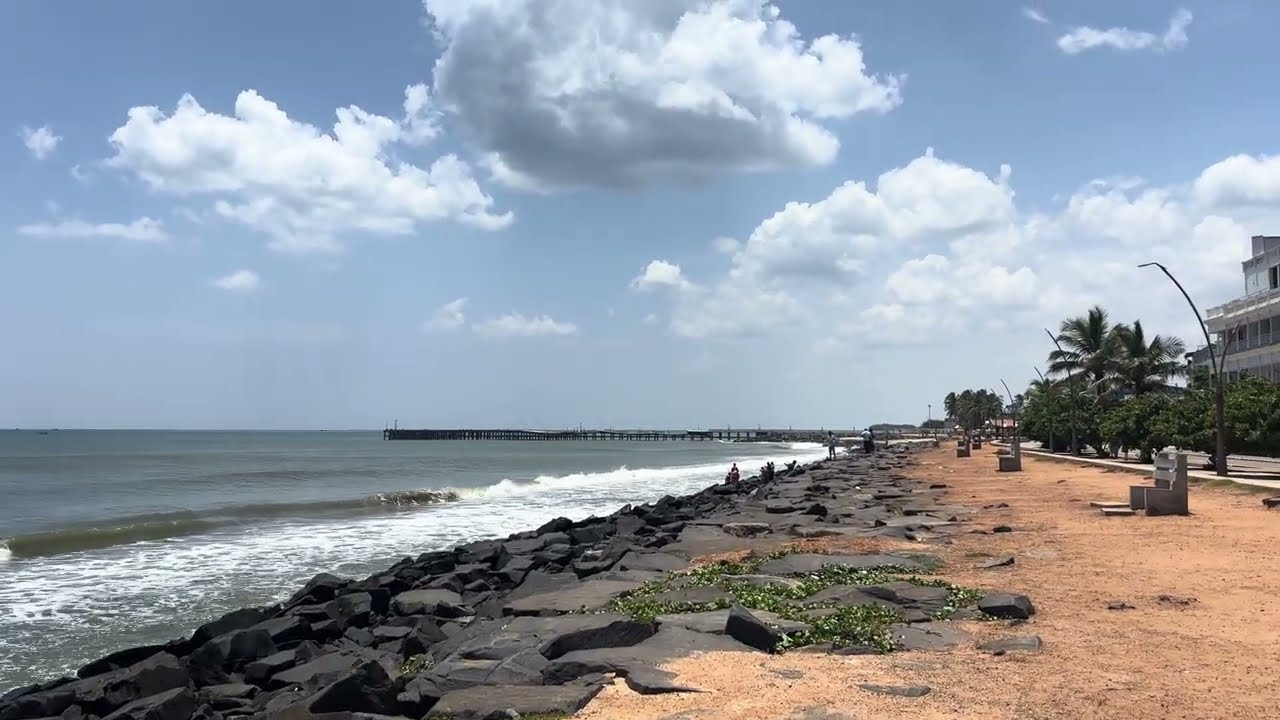 Rock Beach Pondicherry #rockbeach #beach #pondicherry