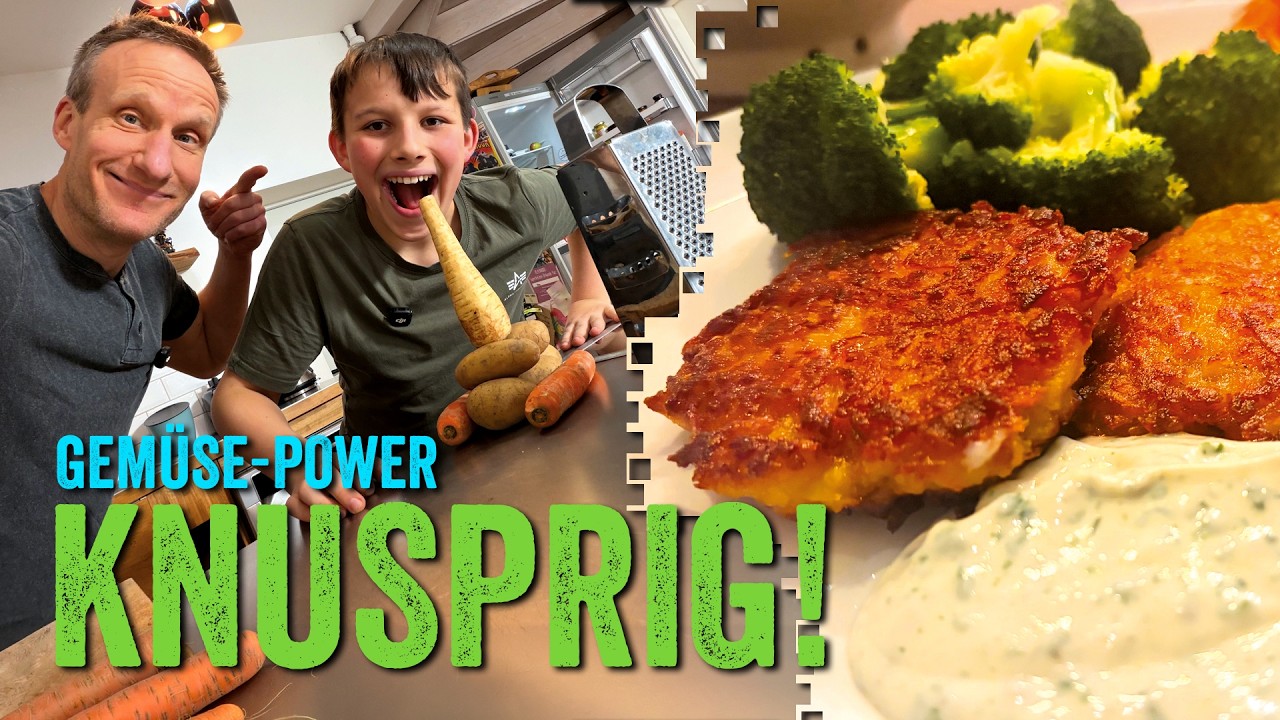 Gemüse-Puffer selber machen – knusprig & lecker | vegan mit Pastinake, Karotte, Kartoffel | TEAM28
