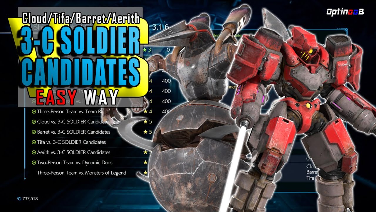 FF7R - EASY WAY to defeat 3-C SOLDIER CANDIDATES