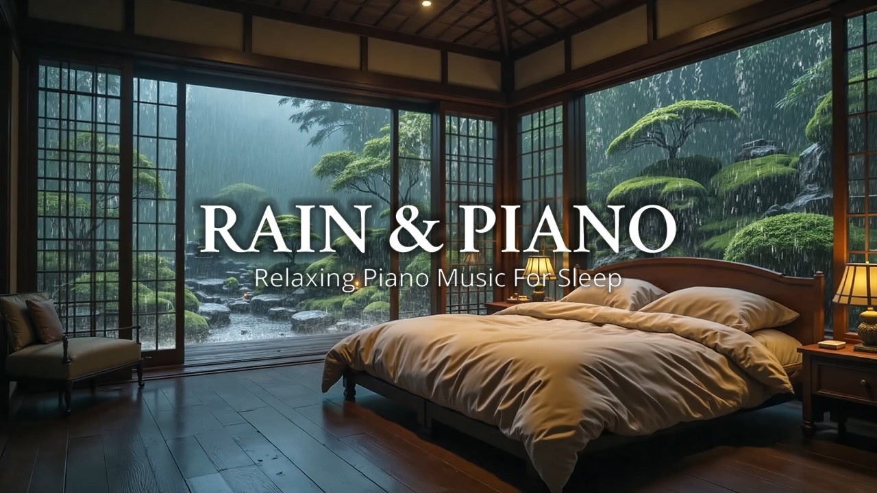 Relaxing Sleep Music + Insomnia - Piano & Rain Sounds for Stress Relief, Deep Sleeping Music