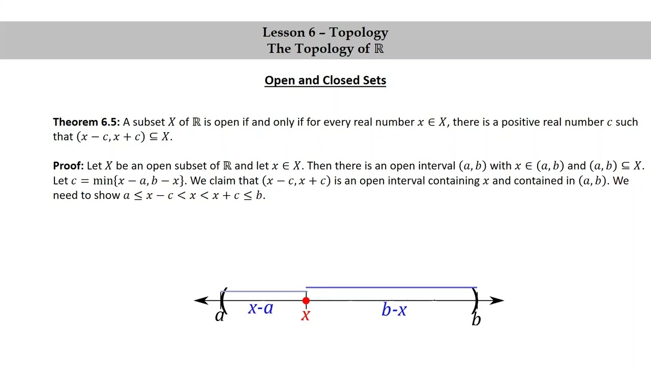 Pure Math - Lesson 6 - Topology - Part 3 - Open and Closed Sets
