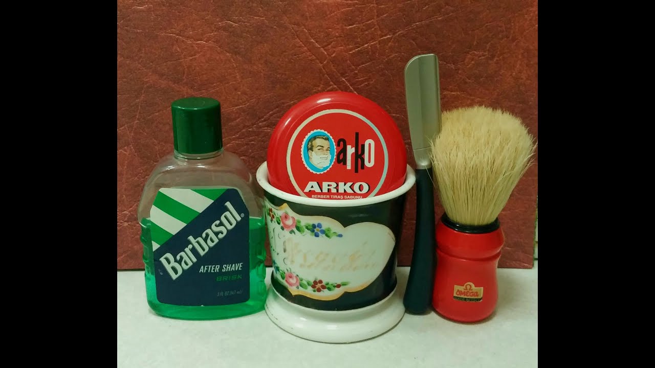 Feather shavette, Arko & Barbasol Brisk