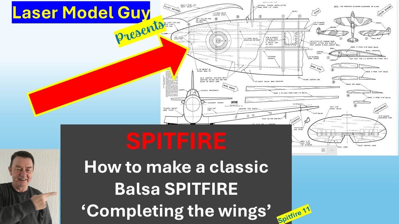Как сделать классическую радиоуправляемую модель Spitfire из бальзы, часть 11 «Завершение сборки ...