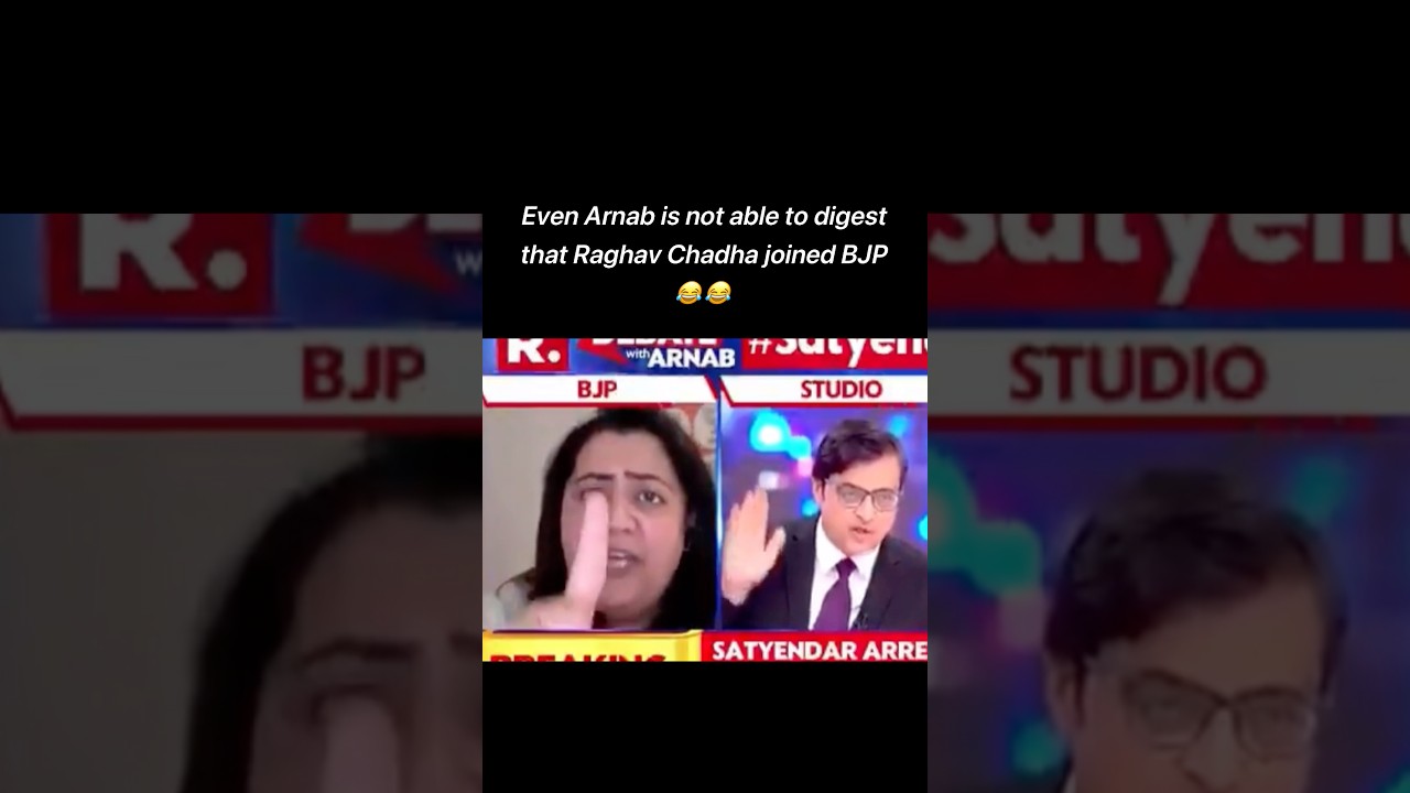 Even Arnab is not able to digest dt Raghav Chadha joined BJP 😂😂