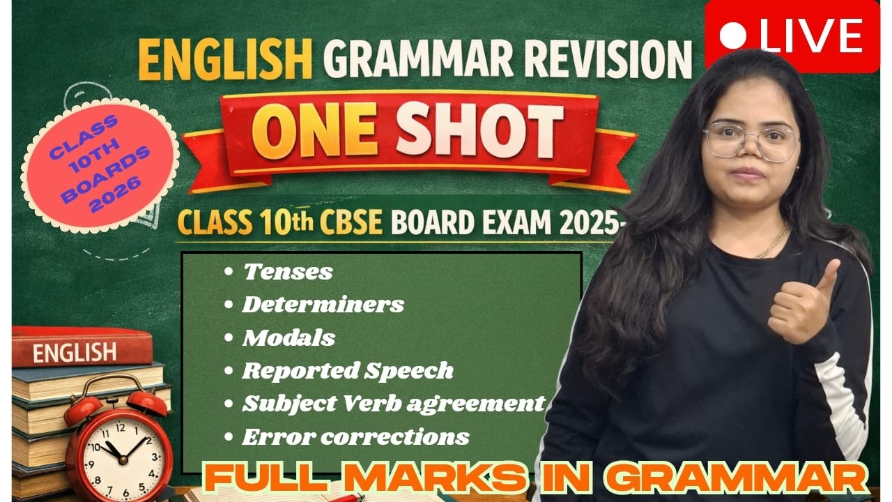 LIVE 🔴English Grammar FULL REVISION  | Class 10 CBSE | Score Full marks🔥#learnatscholar #Englishlive