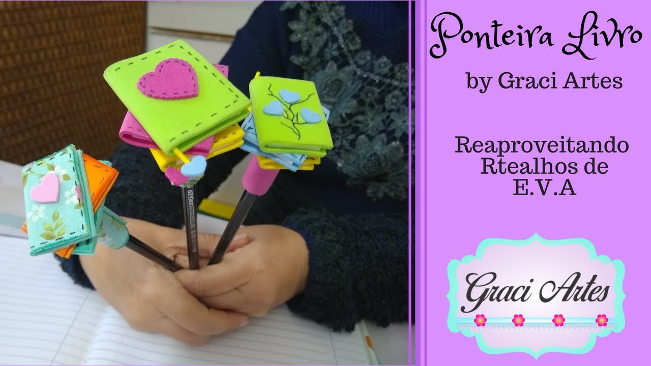 Ponteira Livro em E.V.A - DIY
