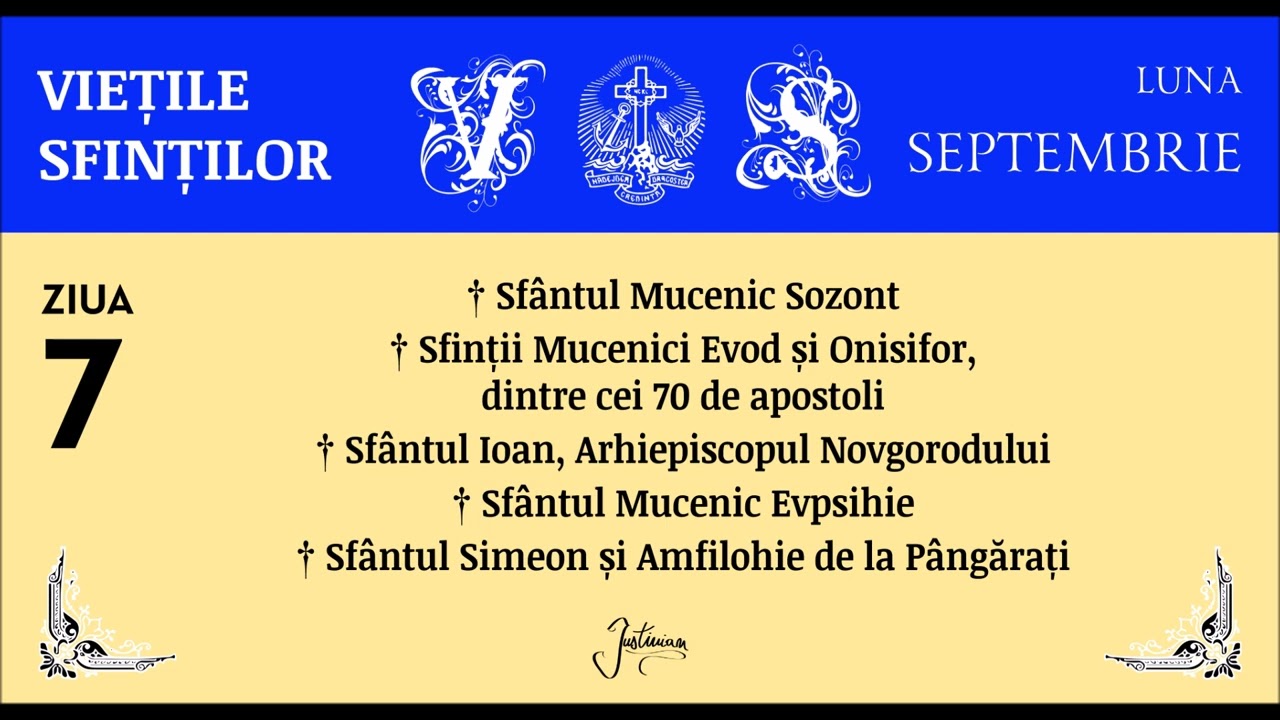 VIETILE SFINTILOR - SEPTEMBRIE, ZIUA 7
