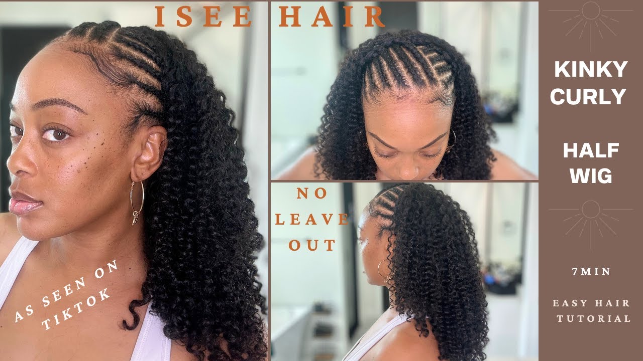 Fulani Braids + Half Wig Combo! | ISEE Hair No Leave-Out Install for Natural Hair
