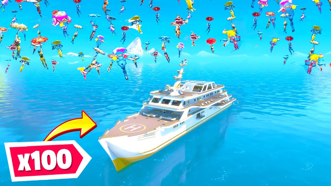 100 JOUEURS sur le YACHT DE LUXE ! FORTNITE