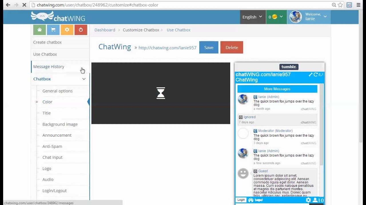 live webcast service Chat room software tool Chatwing.com