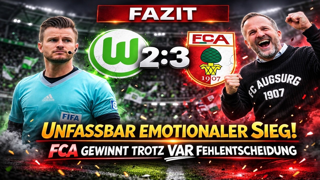 VFL WOLFSBURG VS. FCA (2:3) EMOTIONEN PUR, WAS EIN SIEG TROTZ VAR FEHLER! | 23. SPIELTAG FAZIT