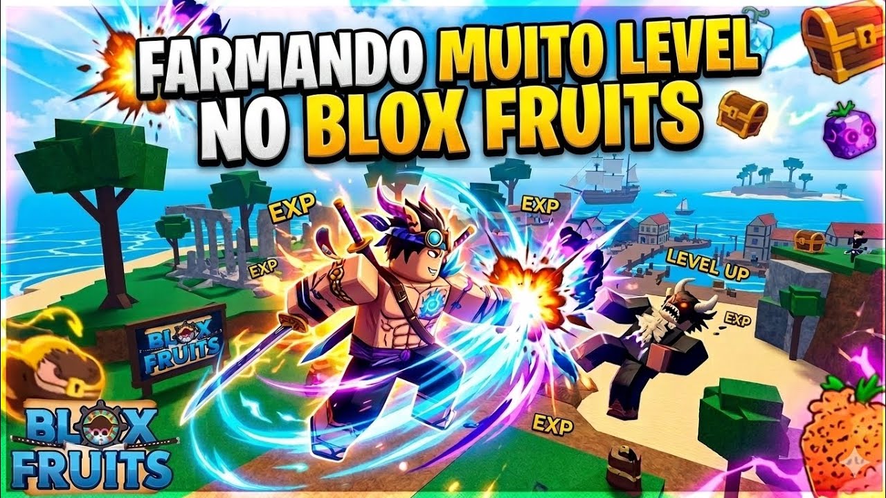 Formando muito level no blox fruits 