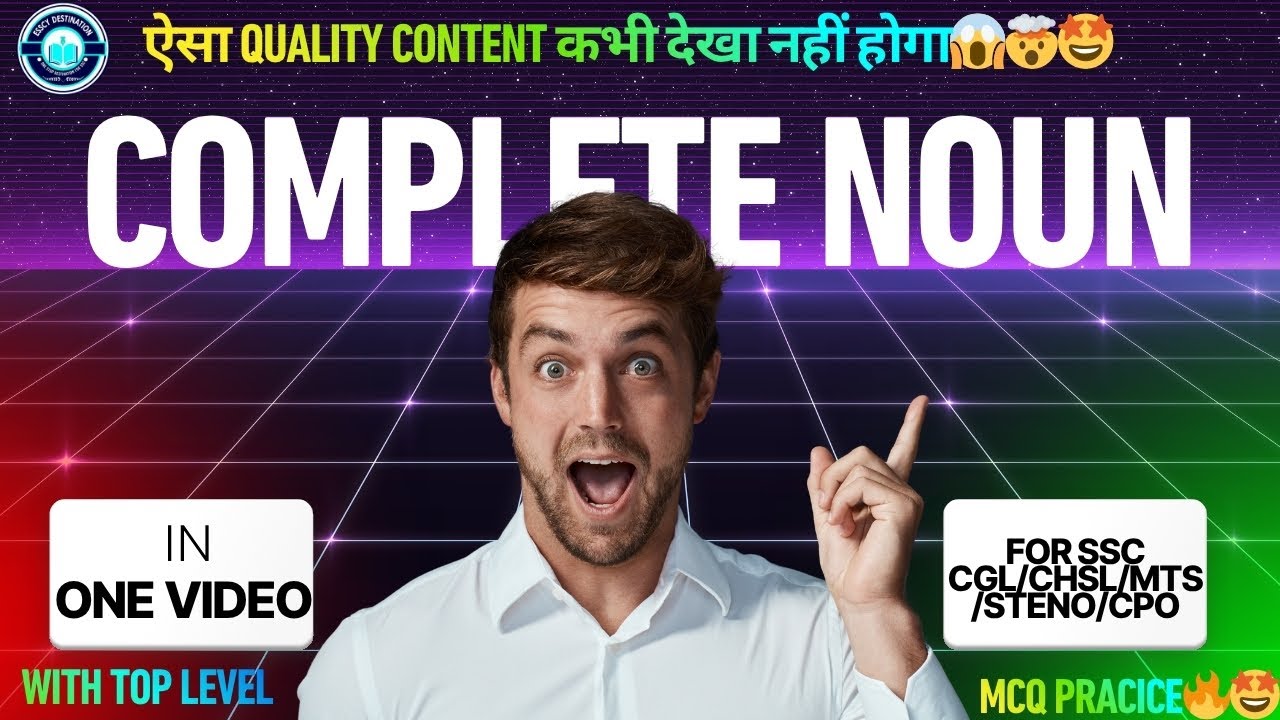 Complete Noun in One Video 🔥 | SSC CGL CHSL MTS CPO English Grammar | One Shot