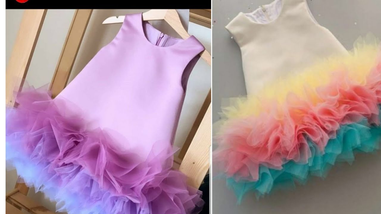 HOW TO CUT AND SEW  AN A-LINE GOWN WITH RUFFLES FOR CHILDREN (Beginners Friendly)