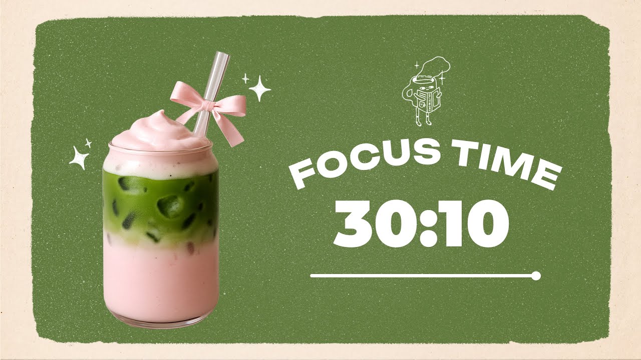 🌸 Study with Me | Pink Matcha Latte | 30 Min Pomodoro | Study Lofi | 3 Hour Focus Session