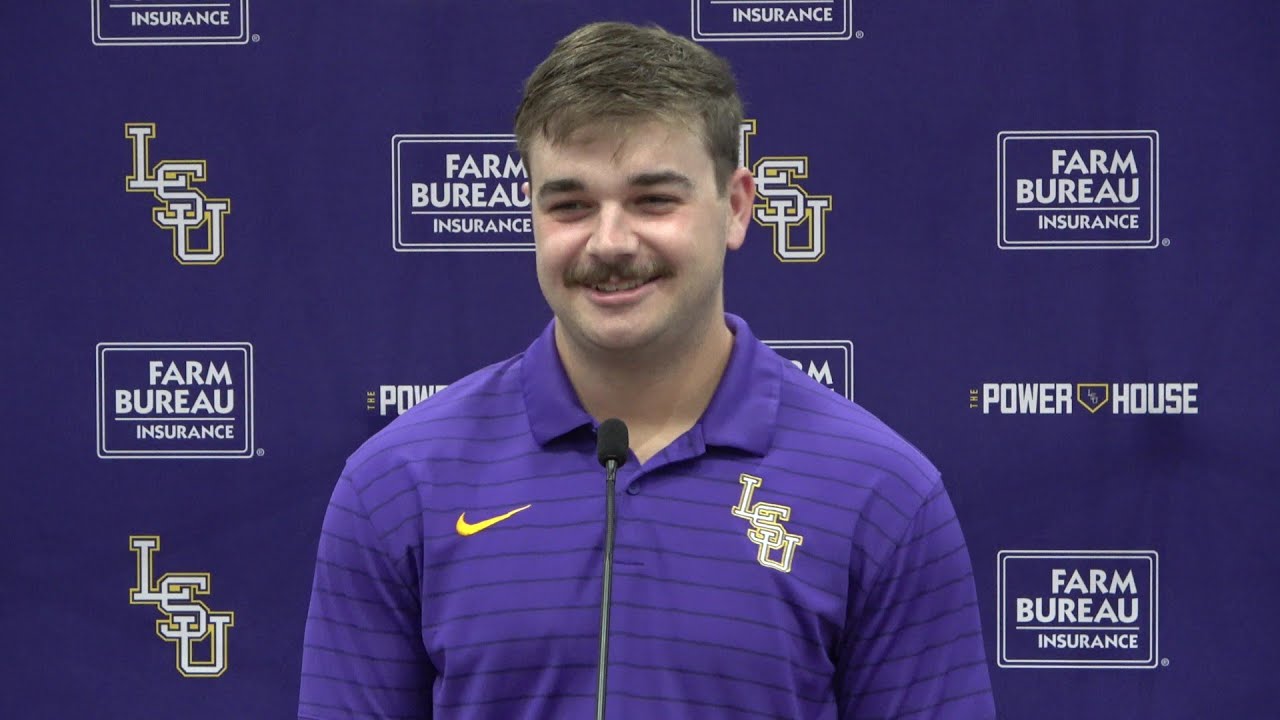 LSU outfielder Jake Brown Tigers baseball media day 2026