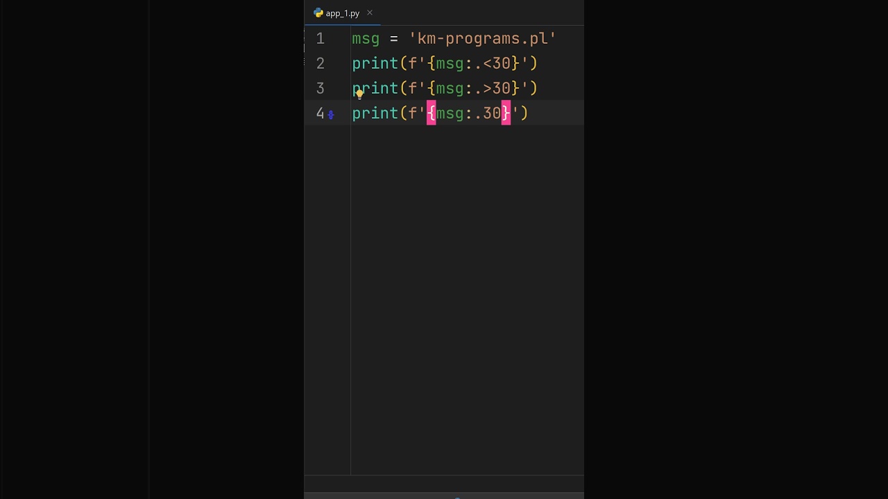 Tak Senior Developer formatuje napis w Python :)
