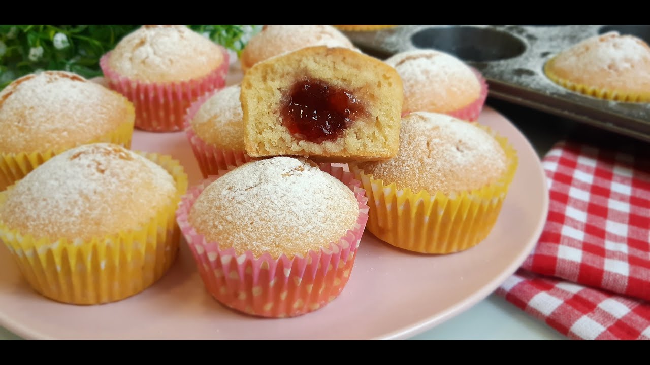 BEST MUFFINS RECIPE🧁Простой Рецепт Вкуснейших Кексов с Джемом 🌟 Muffins Recipe Homemade