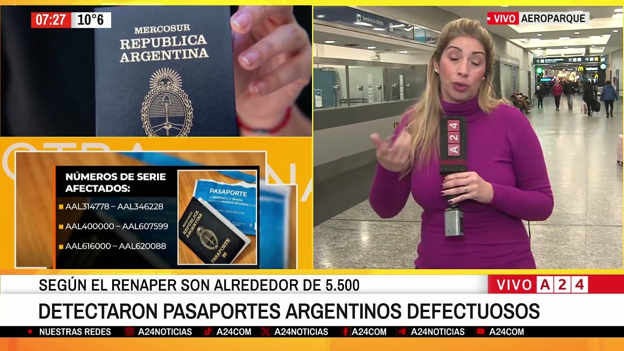 📢 DETECTARON PASAPORTES ARGENTINOS DEFECTUOSOS