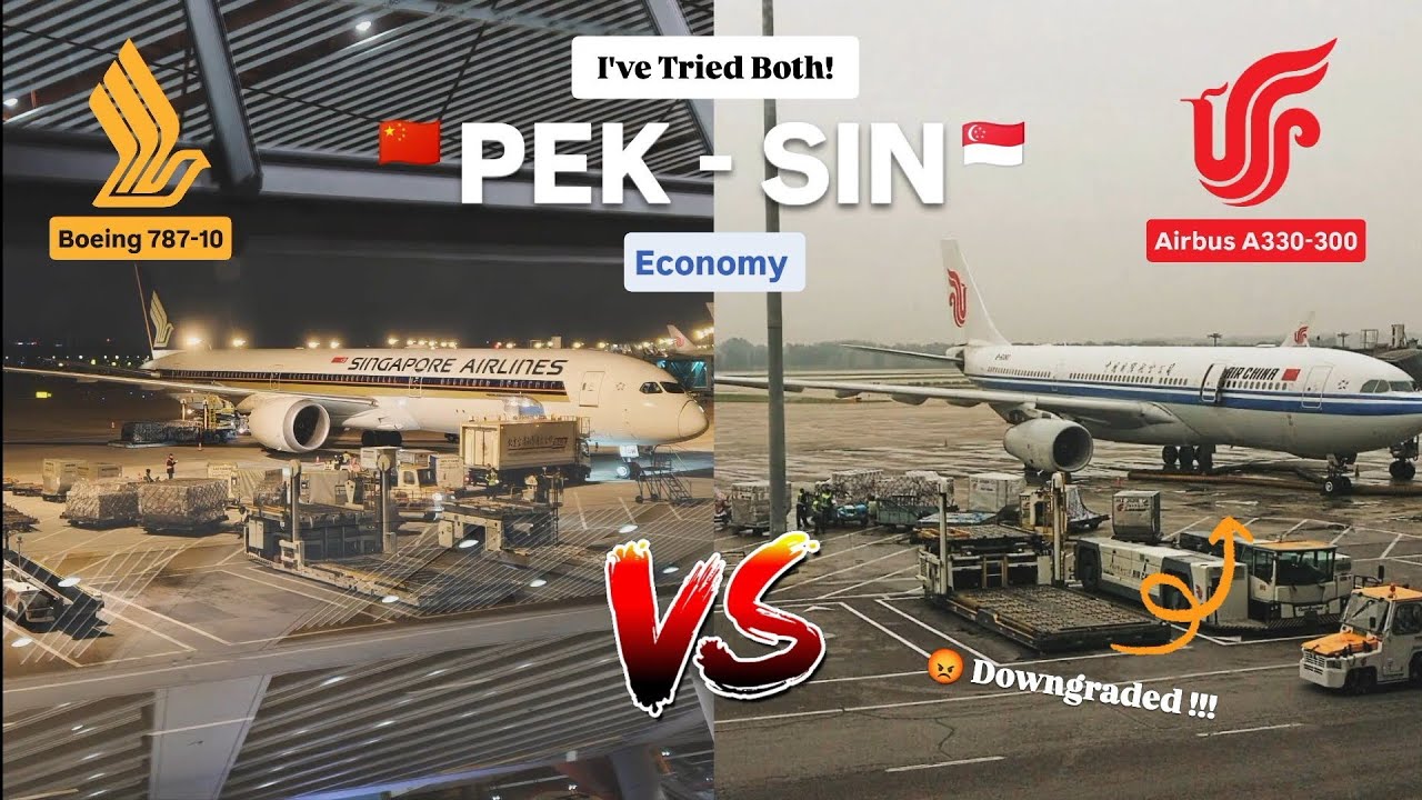 I HAD FLOWN BOTH! BEIJING to SINGAPORE - Singapore Airlines B787-10 VS Air China A330-300 in ECONOMY