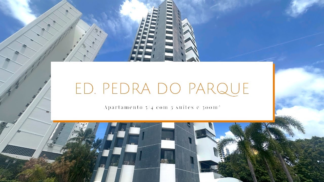 APARTAMENTO 5/4, SENDO 3 SUÍTES, COM 300 m² DISPONÍVEL PARA VENDA NO ED. PEDRA DO PARQUE - PITUBA. 