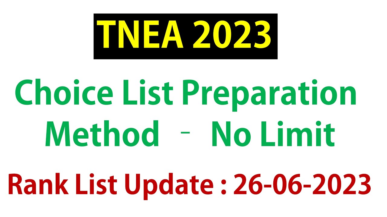 TNEA2023|Choice List Preparation Method | No. of Choice List |&nbsp;#tnea&nbsp;| #tnea2023