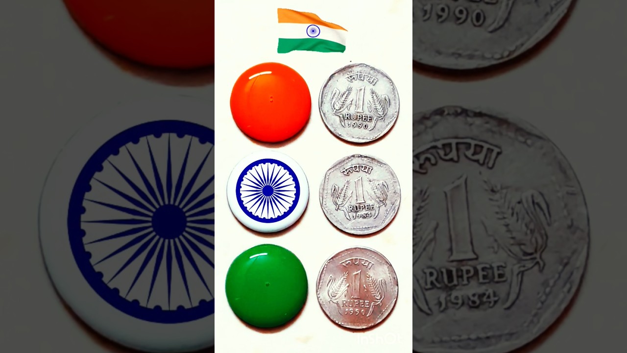 water drop colour art #art #watercolor #india #flag #coin #shorts