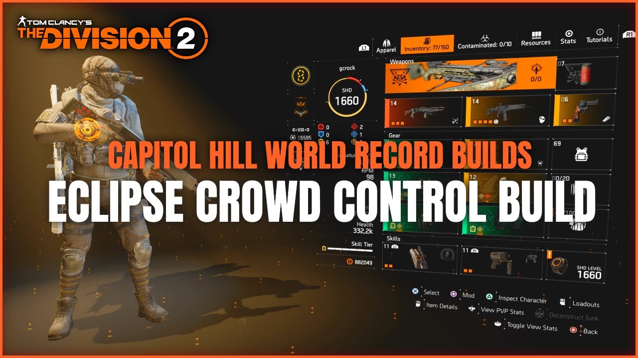 Capitol Hill Legendary World Record Builds - The Crowd Control Build | The Division 2