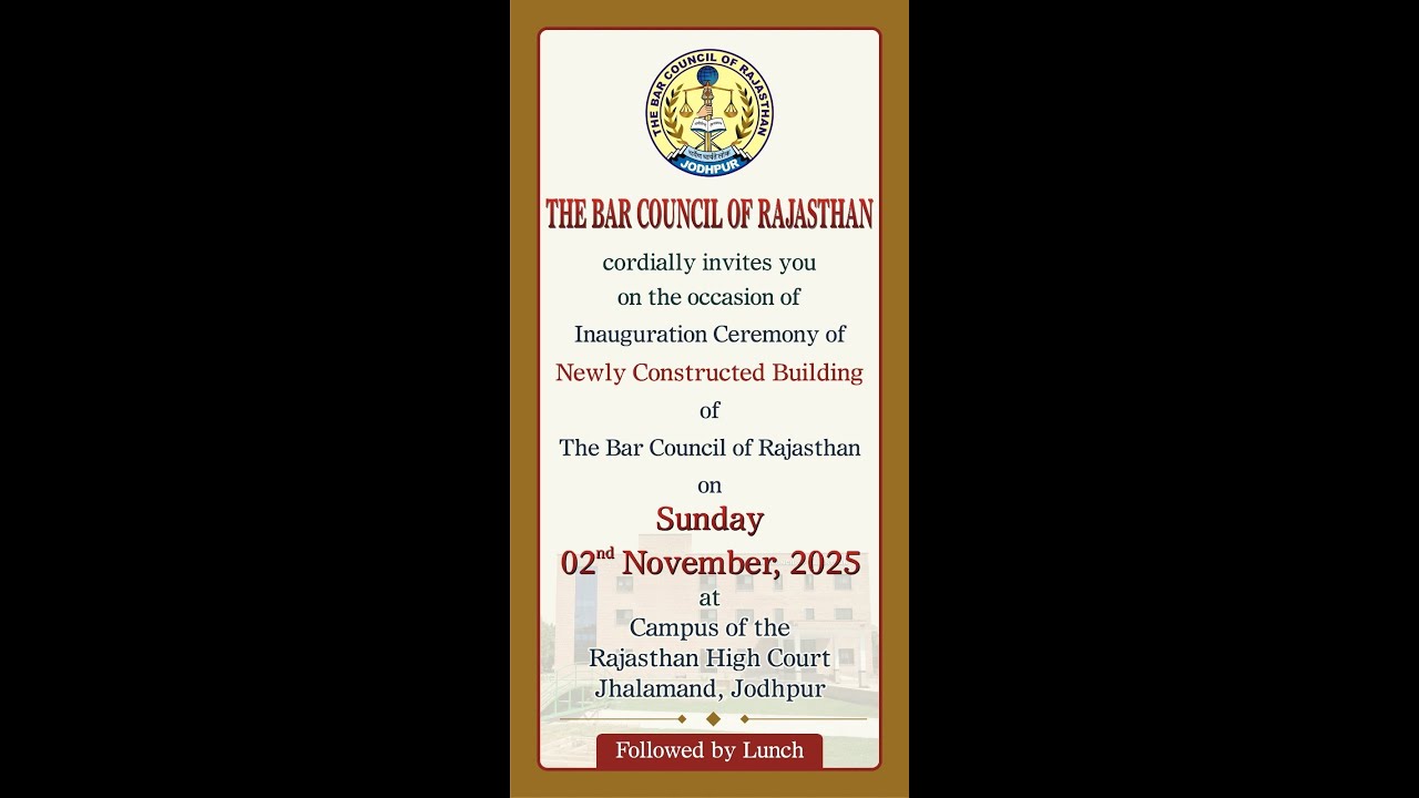 Inauguration Ceremony of Newly Constructed Building of The Bar Council of Rajasthan