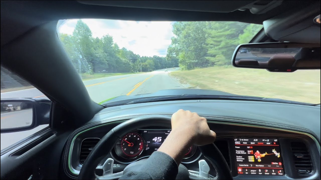 POV DRIVE IN THE 900 HP HELLCAT….CRAZY DOWN SHIFTS 🐈‍⬛💚