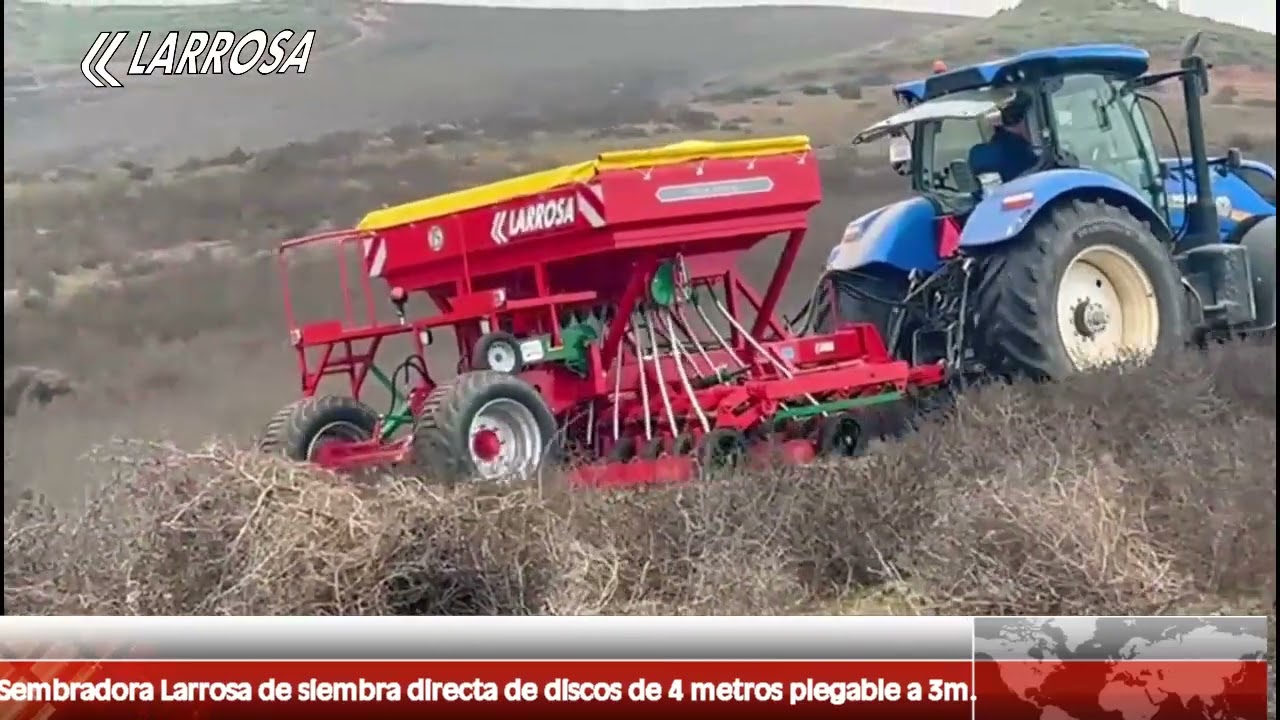 Sembradora Larrosa mecánica de siembra directa de discos, de 4 metros ,plegable a 3 metros
