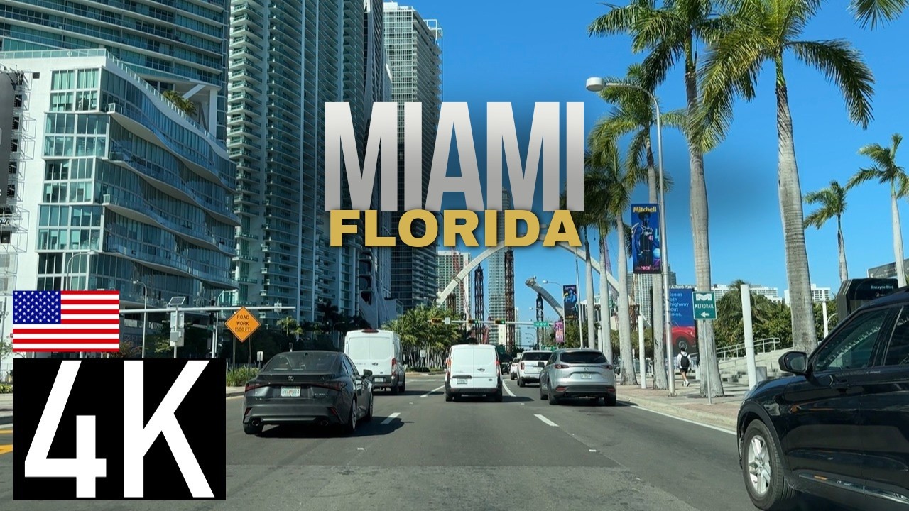 Road Tour &ndash; Driving & Traffic in Miami Florida &ndash; Biscayne Blvd &ndash; Downtown Miami