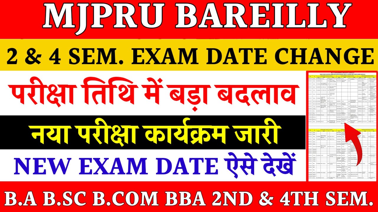 Mjpru exam date change 2023 | 2nd & 4th sem exam scheme change mjpru 2023