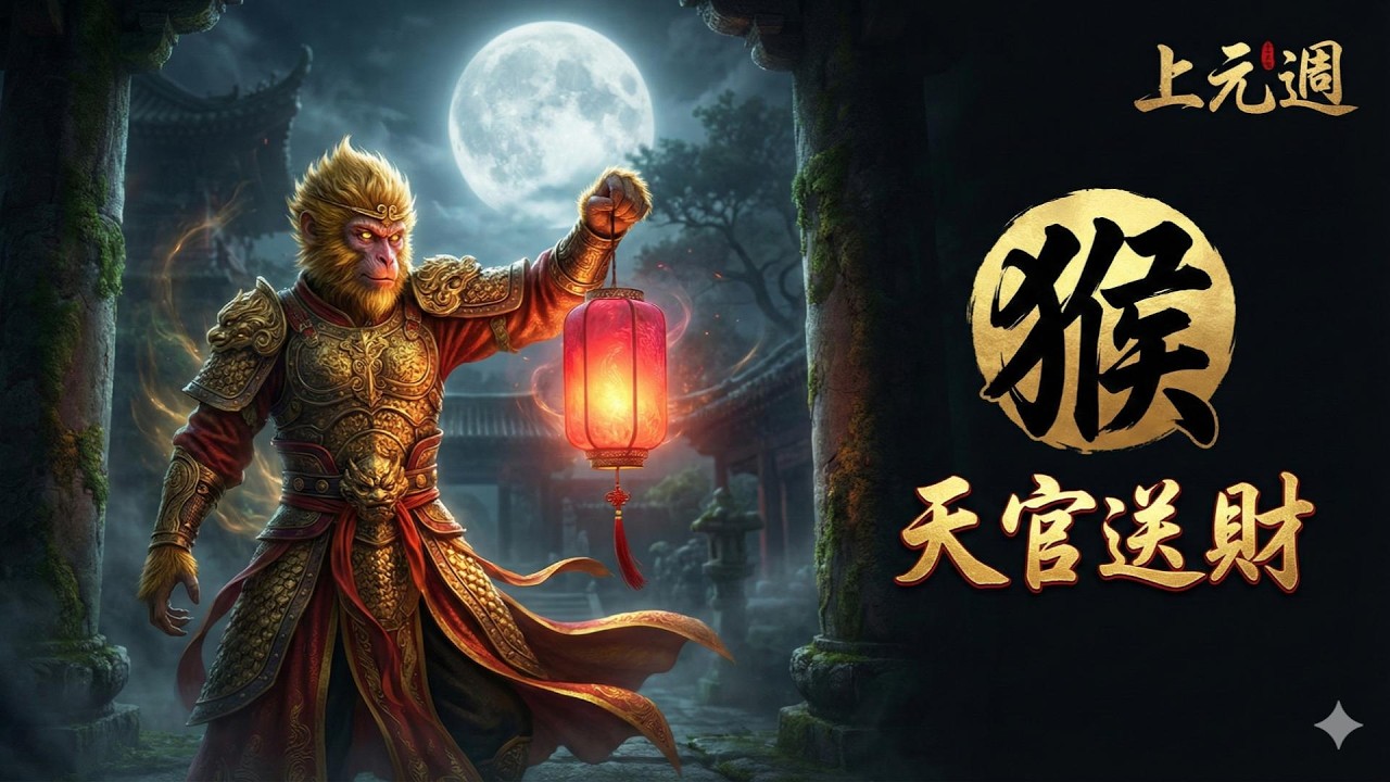 上元節天官賜福！誰都能躲，只有屬猴人不能躲的「發財令」。老師警告：錯過這週的「混亂」，你將錯失一整年的偏財運。