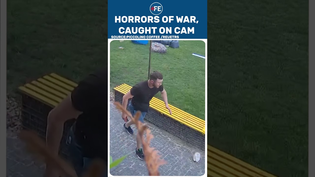 Russian Strikes Trigger Panic, CCTV shows woman sheltering child, Glass Exploding in Ukraine's Sumy