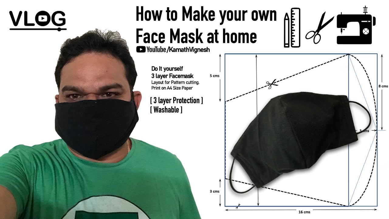 How to Make 3 layer Face Mask at Home | Washable | Do it Your Self Simple Face Mask Detailed Video