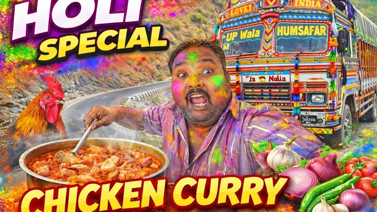 Truck Driver ki Holi Chicken Party 😋 | Desi Chicken Curry #vlog 