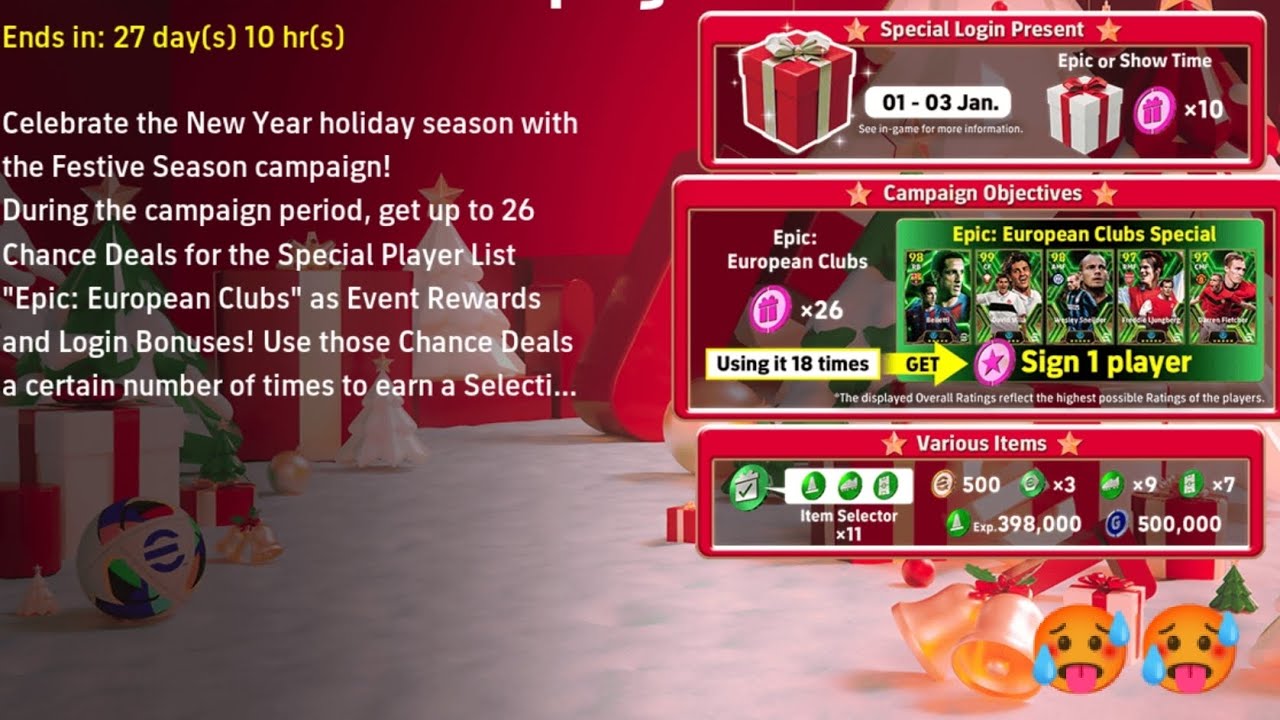 Festive season campaign pack opening free Epics 🥵🥵.