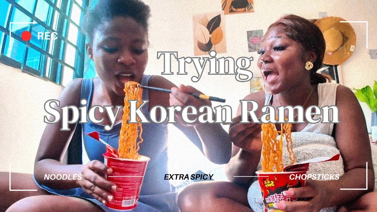 Trying Ramen Noodles With My Sister | Korean Food | Chopsticks | Extra Spicy | 