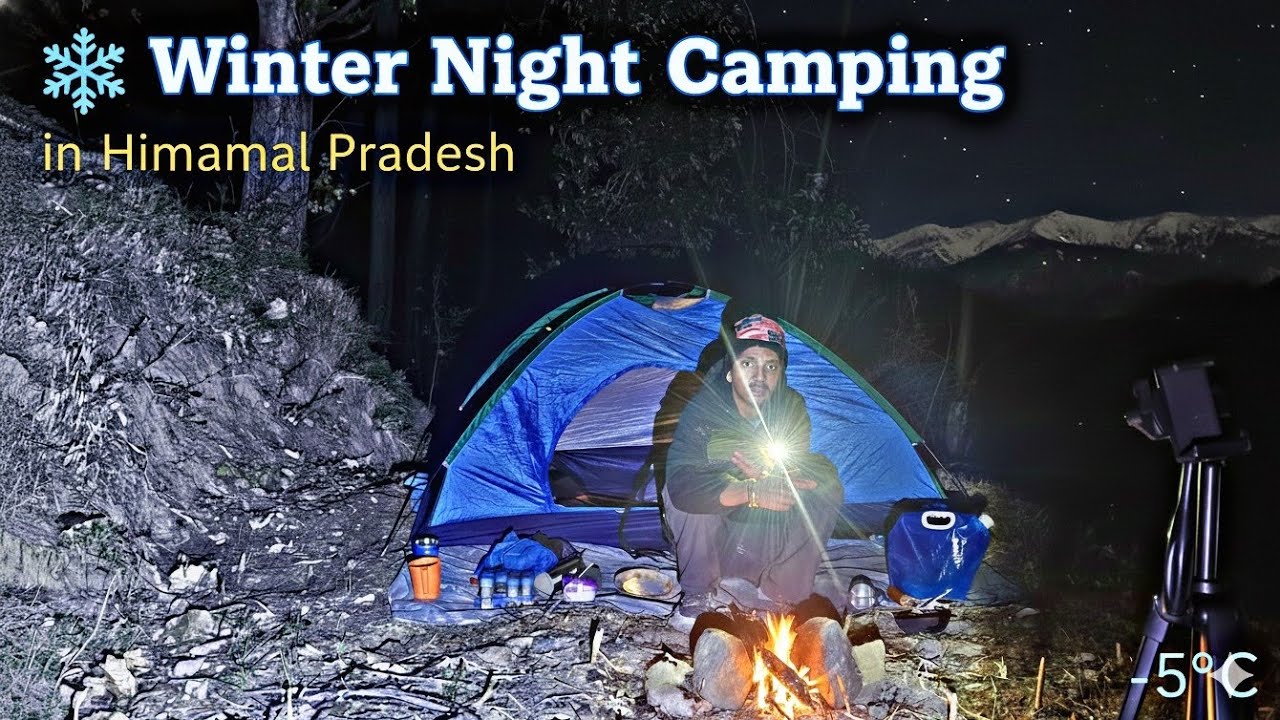  ❄️ Winter Night Camping at -5°C | Snow Camping in Himachal Pradesh | 