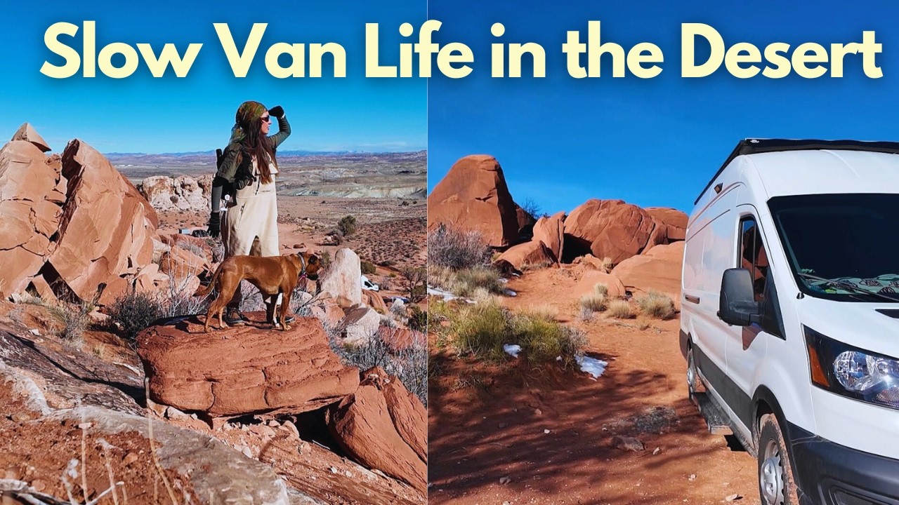 Living FREE on BLM Land Outside Moab | Desert Van Life + Art Studio Setup
