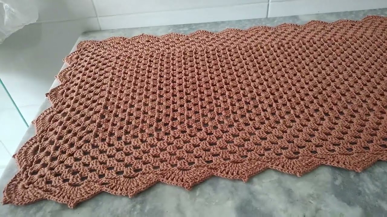 Passadeira retangular de crochê 🧶.