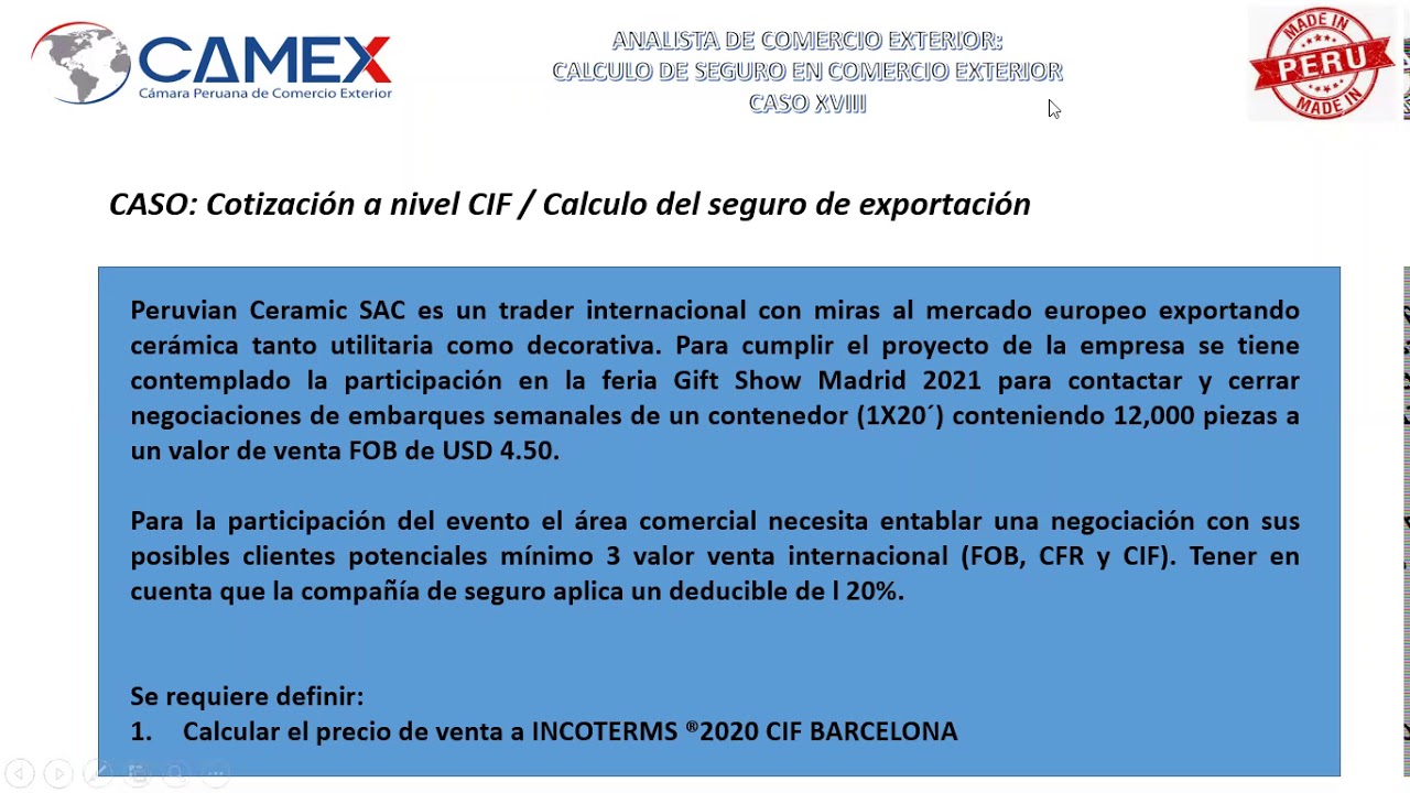 CALCULO DE SEGURO EN COMERCIO EXTERIOR 22/02