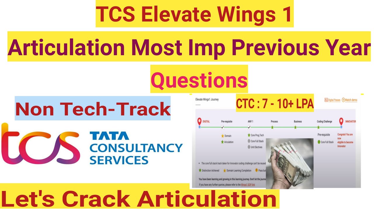 TCS Elevate Wings 1 Articulation Most Imp Previous Year Questions #tcs #wings #india #software #it