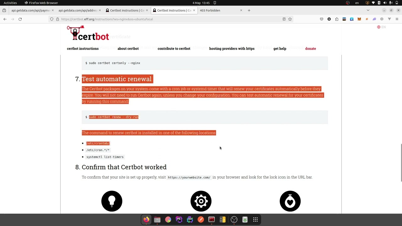 Бесплатный SSL сертификат с помощью Certbot