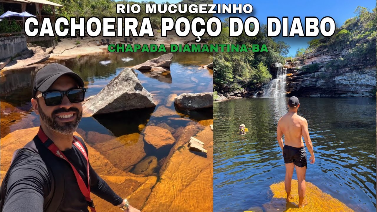 Cachoeira Poço do Diabo é Rio Mucugezinho Lençóis Bahia - Chapada Diamantina Bahia