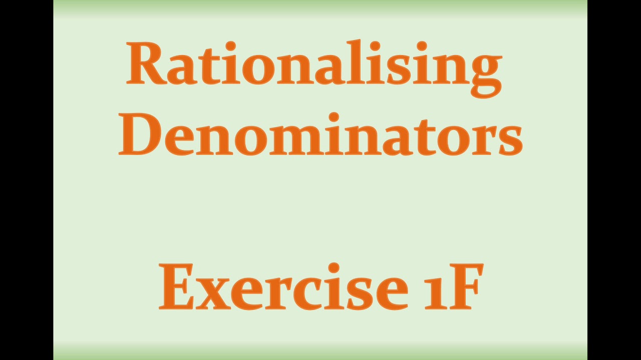 AS Maths - Pure - Rationalising Denominators