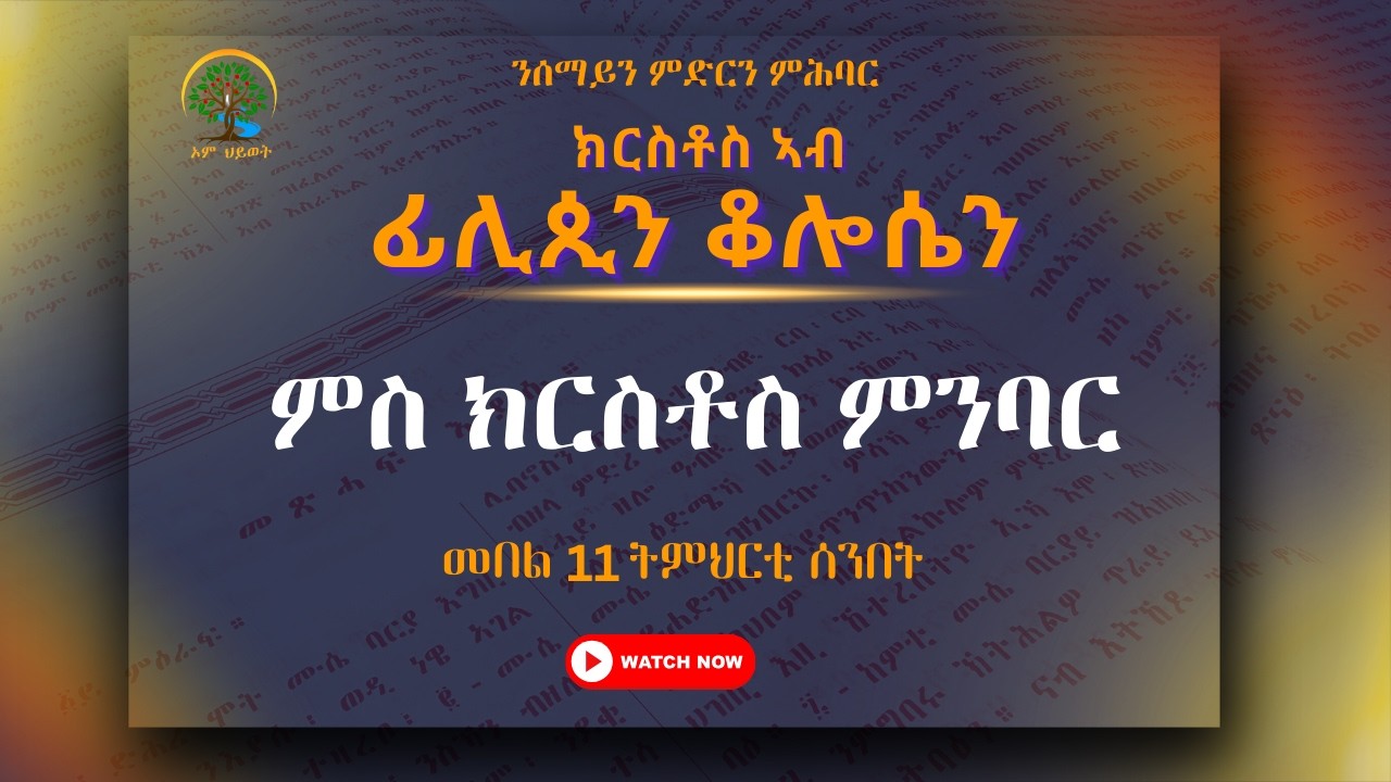 መበል 11 ትምህርቲ ሰንበት - 1ይ ርባዕ 20256